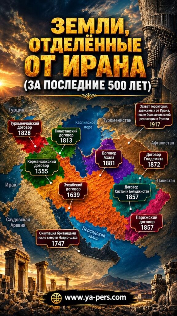 История территорий, отошедших от Ирана и изменения границ Ирана
